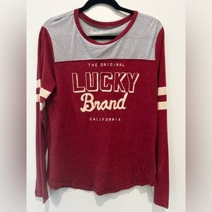 LUCKY BRAND - Long Sleeve Baseball Graphic Tee Size L